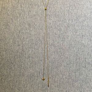 Gold plated adjustable sweaters necklace